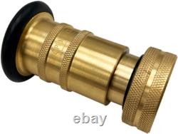 Brass Fire Hose Nozzle with Adjustable Spray for NPSH/NPT Connections 1.5 Inch