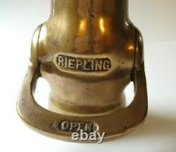 Brass Fire Nozzle MFGD. By George E Sleeper Co. Oakland CA, Riepling, 8-1/4 L