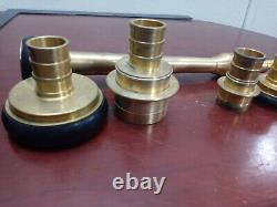Brass bronze Fire Hose Nozzle with 2 quick connects 5pcs total Ship Marine