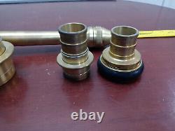 Brass bronze Fire Hose Nozzle with 2 quick connects 5pcs total Ship Marine