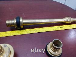 Brass bronze Fire Hose Nozzle with 2 quick connects 5pcs total Ship Marine
