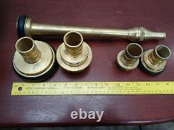 Brass bronze Fire Hose Nozzle with 2 quick connects 5pcs total Ship Marine