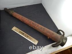 C. 1910 FIRETRUCK Henry K. Barnes Long Handle Brass 30 FIRE HOSE NOZZLE