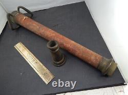 C. 1910 FIRETRUCK Henry K. Barnes Long Handle Brass 30 FIRE HOSE NOZZLE