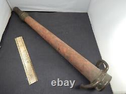 C. 1910 FIRETRUCK Henry K. Barnes Long Handle Brass 30 FIRE HOSE NOZZLE