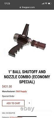 C&S Supply Fire Hose Nozzle, 1 Inch With An included 1X1.5 Adapter