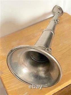 Ca. 1880 FIRE CHIEF SPEAKING HORN COll. Bill Hyland. 17 1/2 INCHES NICKEL PLATED