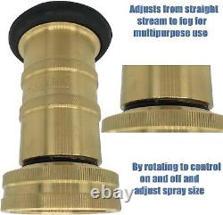 Compact Heavy-Duty 1-1/2 Brass Fire Nozzle Corrosion-Resistant for Fire Hoses