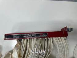 DECOMMISSIONED Fire Hose Rack Assembly with Hose, Nozzle & Cover Firefighter Dec