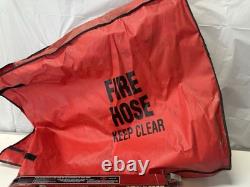DECOMMISSIONED Fire Hose Rack Assembly with Hose, Nozzle & Cover Firefighter Dec