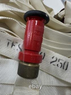 DECOMMISSIONED Fire Hose Rack Assembly with Hose, Nozzle & Cover Firefighter Dec