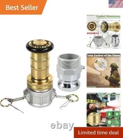 Durable 2 Brass Fire Nozzle with Aluminum Fittings Excellent Flow Control