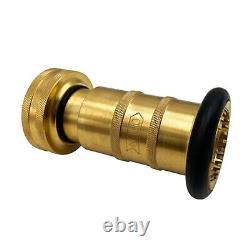 Durable Brass Fire Hose Nozzle Adjustable Spray Size, 1.5 NH/NST Fitment