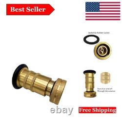 Durable Brass Fire Hose Nozzle Adjustable Spray for Firefighting & More