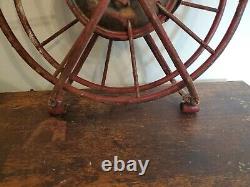 EARLY ANTIQUE WIRTH & KNOX CO. FIRE HOSE REEL RED LARGE Make Offer
