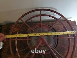 EARLY ANTIQUE WIRTH & KNOX CO. FIRE HOSE REEL RED LARGE Make Offer