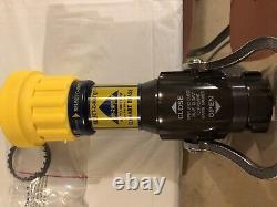 ELKHART BRASS Fire Hose Nozzle, 1-1/2 In, Yellow, SM-20FGLP