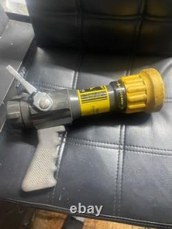 ELKHART BRASS Fire Hose Nozzle, 1-1/2 In, Yellow, SM-20FGLP