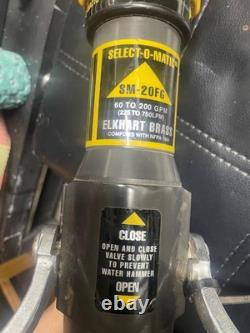 ELKHART BRASS Fire Hose Nozzle, 1-1/2 In, Yellow, SM-20FGLP