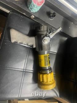 ELKHART BRASS Fire Hose Nozzle, 1-1/2 In, Yellow, SM-20FGLP