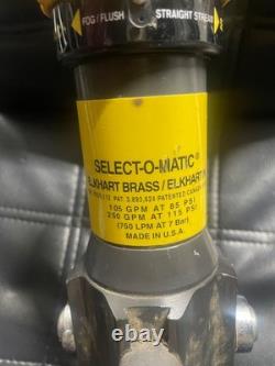 ELKHART BRASS Fire Hose Nozzle, 1-1/2 In, Yellow, SM-20FGLP