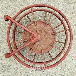 Early 1900's Antique Wirt & Knox Fire Hose Reel W&K Co Embossed Red Industrial