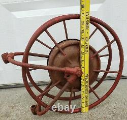 Early 1900's Antique Wirt & Knox Fire Hose Reel W&K Co Embossed Red Industrial