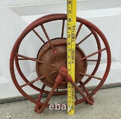 Early 1900's Antique Wirt & Knox Fire Hose Reel W&K Co Embossed Red Industrial