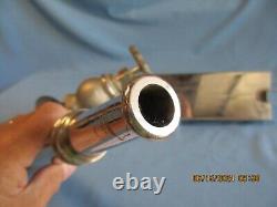 Early 1900's Nickel-Plated Fire Hose Nozzle withhose rack/standpipe/valve good con