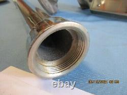 Early 1900's Nickel-Plated Fire Hose Nozzle withhose rack/standpipe/valve good con