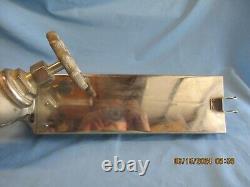 Early 1900's Nickel-Plated Fire Hose Nozzle withhose rack/standpipe/valve good con