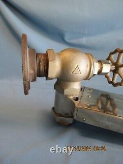 Early 1900's Nickel-Plated Fire Hose Nozzle withhose rack/standpipe/valve good con