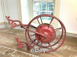 Early Antique Wirth & Knox Co. Fire Hose Reel Red