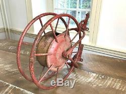 Early Antique Wirth & Knox Co. Fire Hose Reel Red