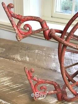 Early Antique Wirth & Knox Co. Fire Hose Reel Red