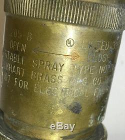 Early Brass Elkhart Fire Fighting Hose Nozzle Tip Firefighter Fireman 205-B