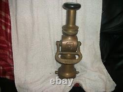 Elkhart 13 Inch Vintage Brass Fire Hose Nozzle. With Handle