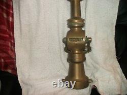 Elkhart 13 Inch Vintage Brass Fire Hose Nozzle. With Handle