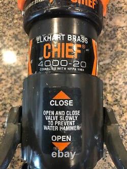 Elkhart Brass Chief 4000-20 Fire Hose Nozzle Fog Straight Stream 1 1/2