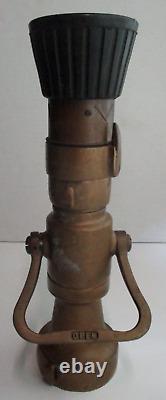 Elkhart Brass Fire Hose Nozzle 3 x 14 Fog Straight Stream VINTAGE Large