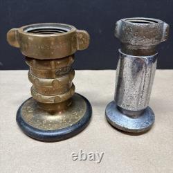 Elkhart Brass Mfg Co Fire Nozzle Vintage Almost 4 Lbs + Bonus Nozzle