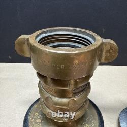 Elkhart Brass Mfg Co Fire Nozzle Vintage Almost 4 Lbs + Bonus Nozzle