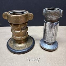 Elkhart Brass Mfg Co Fire Nozzle Vintage Almost 4 Lbs + Bonus Nozzle