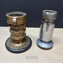 Elkhart Brass Mfg Co Fire Nozzle Vintage Almost 4 Lbs + Bonus Nozzle