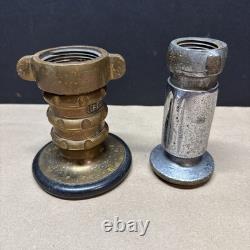 Elkhart Brass Mfg Co Fire Nozzle Vintage Almost 4 Lbs + Bonus Nozzle