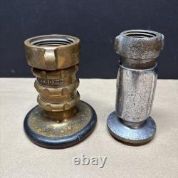 Elkhart Brass Mfg Co Fire Nozzle Vintage Almost 4 Lbs + Bonus Nozzle