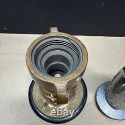 Elkhart Brass Mfg Co Fire Nozzle Vintage Almost 4 Lbs + Bonus Nozzle