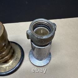 Elkhart Brass Mfg Co Fire Nozzle Vintage Almost 4 Lbs + Bonus Nozzle