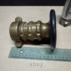 Elkhart Brass Mfg Co Fire Nozzle Vintage Almost 4 Lbs + Bonus Nozzle