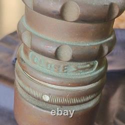 Elkhart Brass Mfg Co Vintage Brass Fire Hose Nozzle with Open/Close Markings